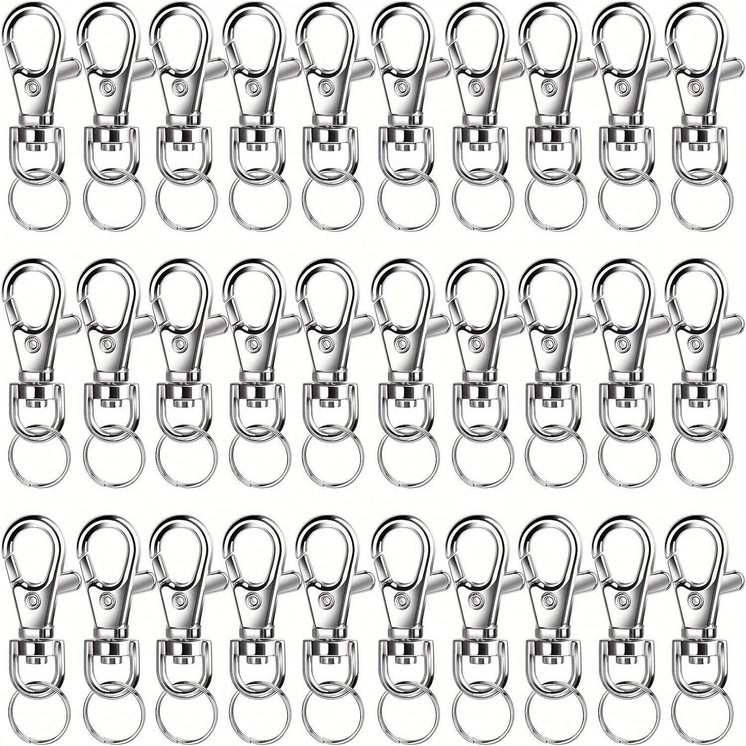 

60pcs Mini Metal Swivel Snap Hooks With Key Rings, Small Lobster Claw Keychains Clasps And Key Chain Ring For Keychain Clip, Lanyard, Key, Jewelry Making, Art Crafts, Silver