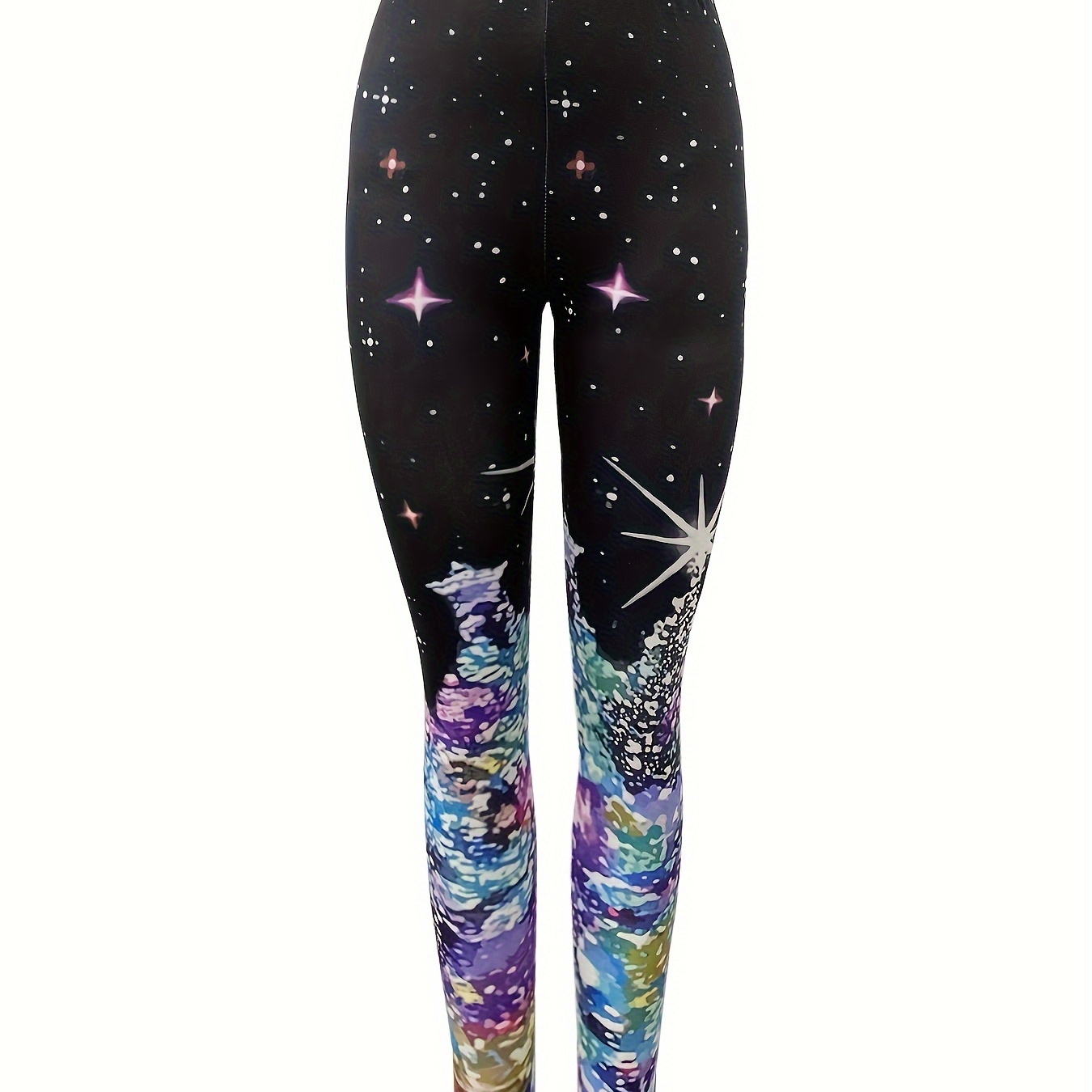 

Sparkling Print High Stretch Seamless Yoga Leggings, Running Fitness Sports Tight Pants, Women's Activewear
