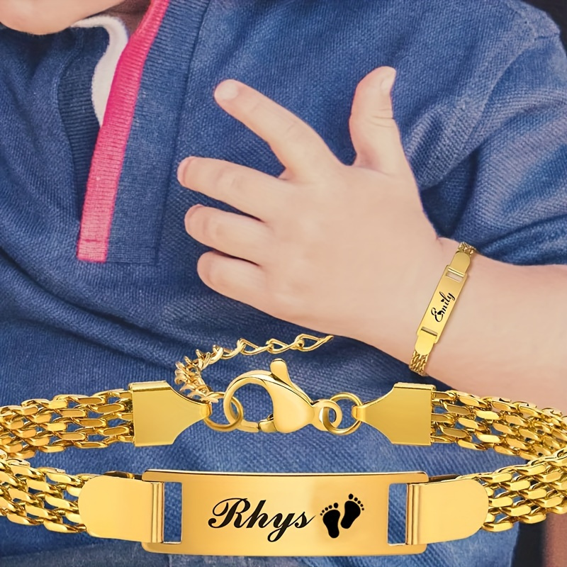 

Bracelet personnalisé pour bébé : Chaîne ajustable avec nom et date de naissance personnalisés, 15+ ans, acier inoxydable, parfait pour un usage quotidien et comme cadeau, adapté à toutes les saisons