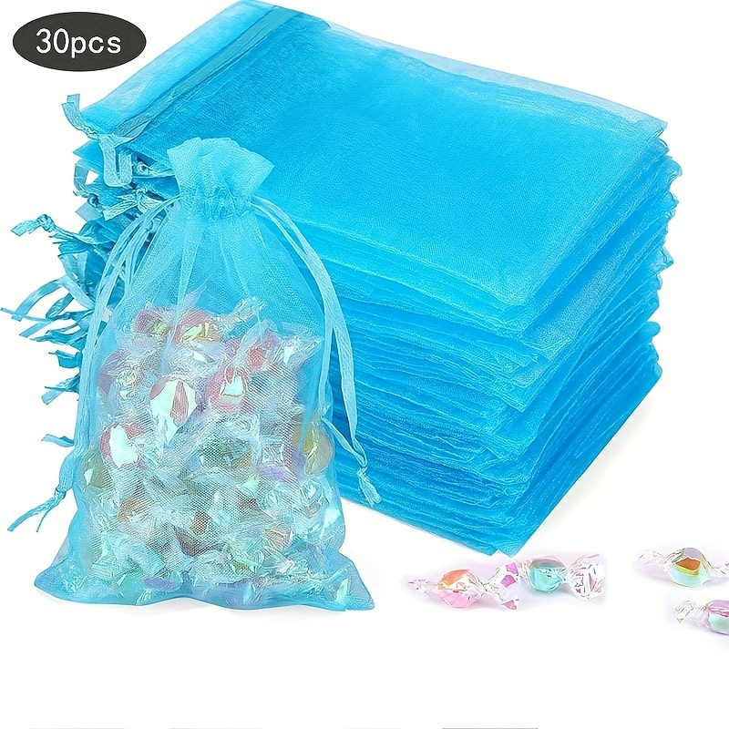 

30pcs 4x6 Inch Organza Gift Bags For Jewelry Party Wedding Favor, Premium Sheer Gift Drawstring Pouch Candy Bags