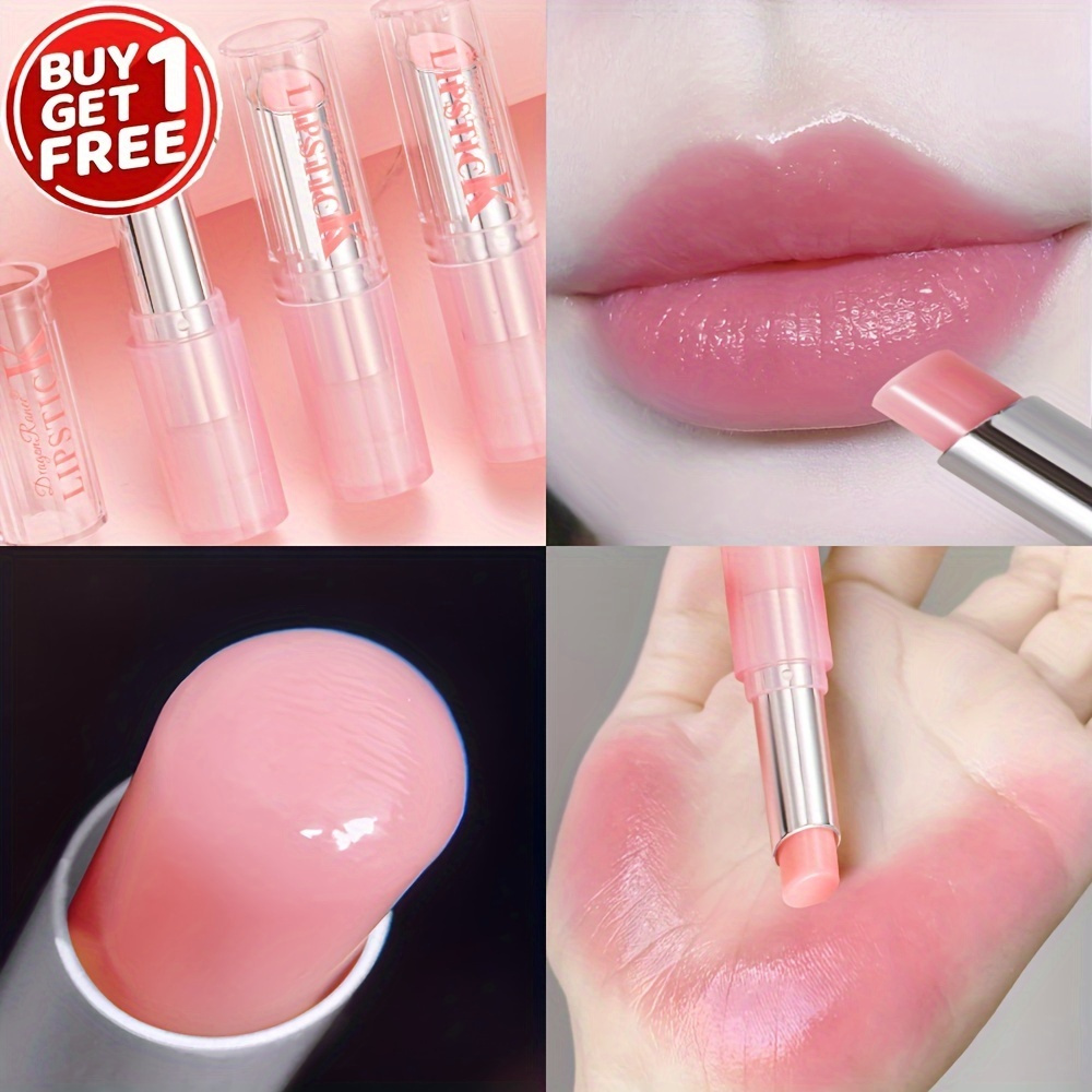

[buy 1 Get 1 Free] Color Changing Lipstick, Moisturizing Lip Balm, Long-lasting Hydration, Thermo-sensitive, Anti-chapping, Non-fading Jelly Lipstick, Waterproof, Non-stick Cup Contain Plant Squalane