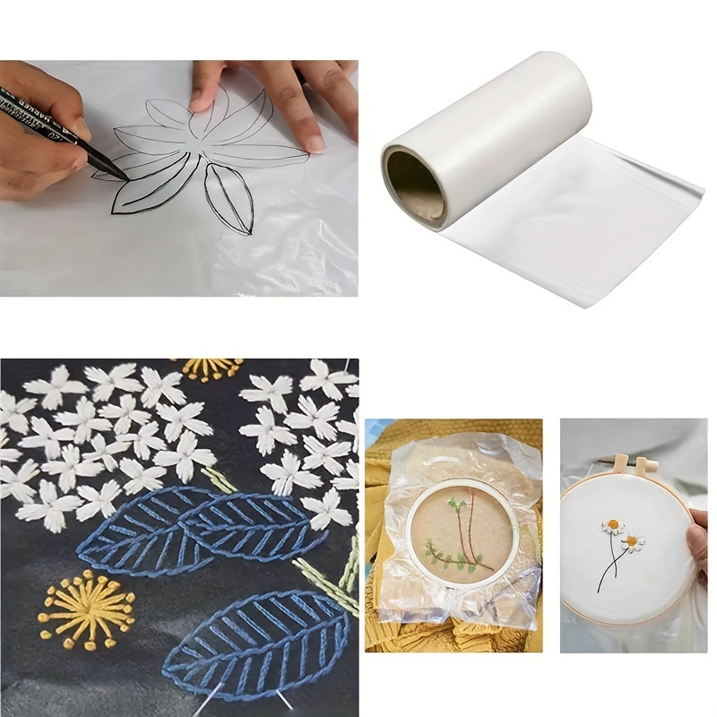 

4pcs/set 25*25cm/9.8*9.8in Water Soluble Embroidery Stabiliser Wash Away Cold Water Soluble Film Water Solute Embroidery Backing Diy Craft Making