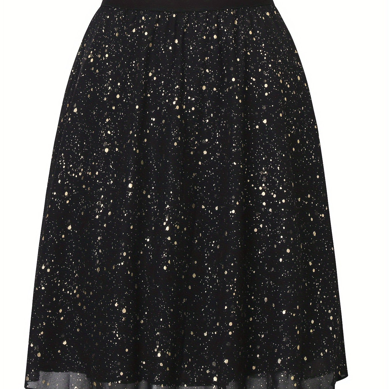 

Allover Print Elastic Waist Tulle Skirt, Casual A-line Mini Skirt For Spring & Summer, Women's Clothing