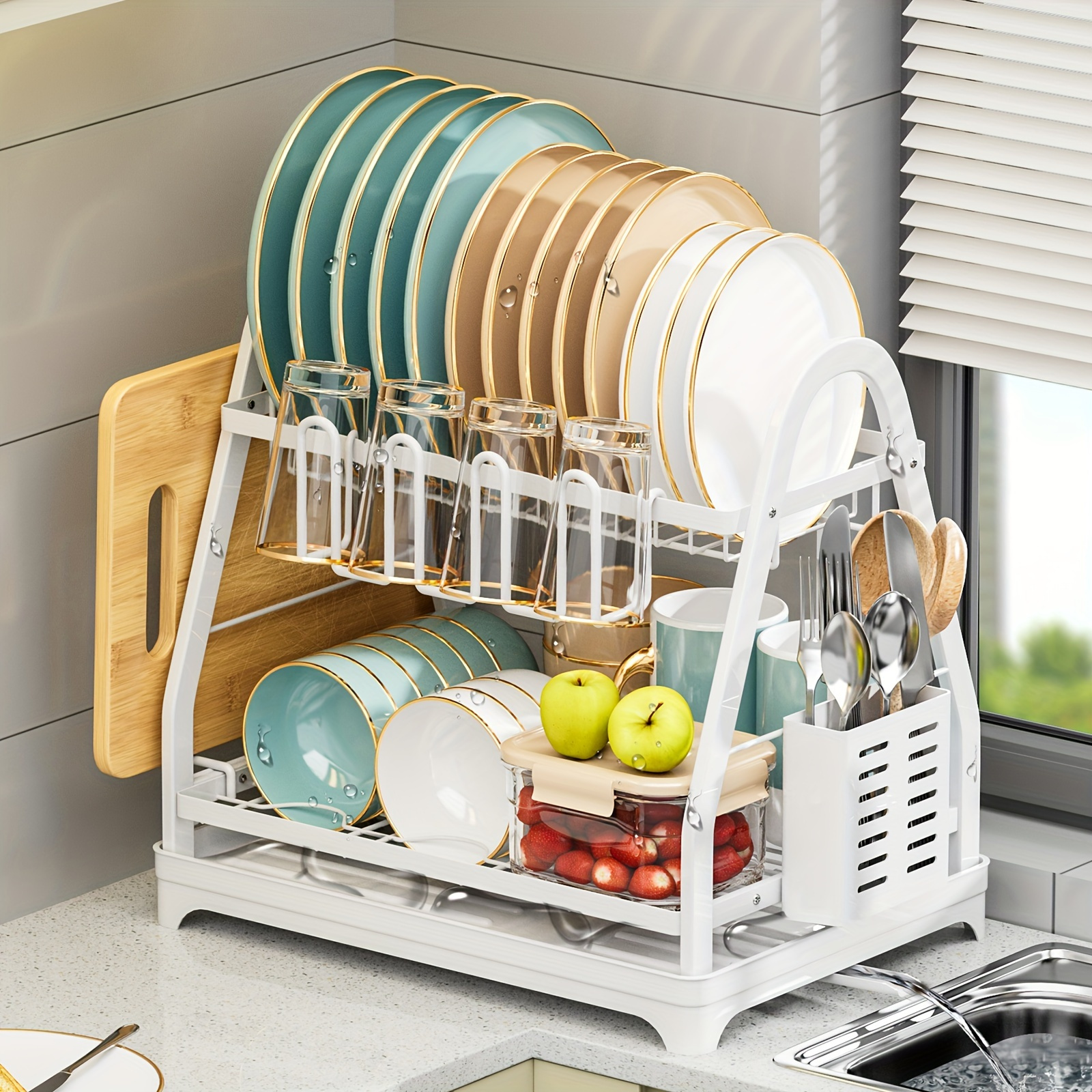 Metal Plate Holder Organizer Vertical Plate Rack Dish - Temu