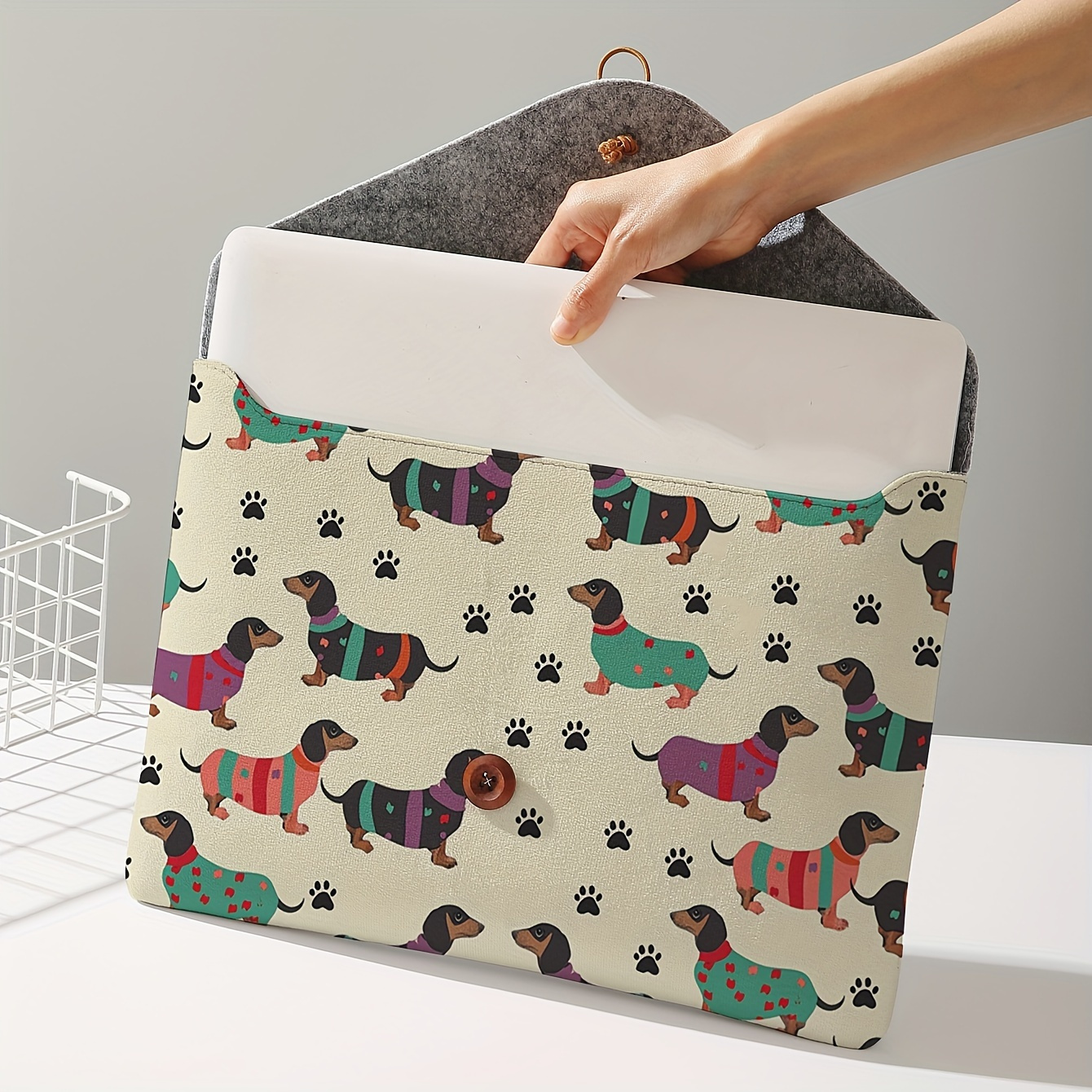 

Dog Printed Laptop Bag, Soft Laptop Fabric Cover, Suitable For Laptop Computer, Soft Storage Laptop Cover Tablet Storage Bag Cover