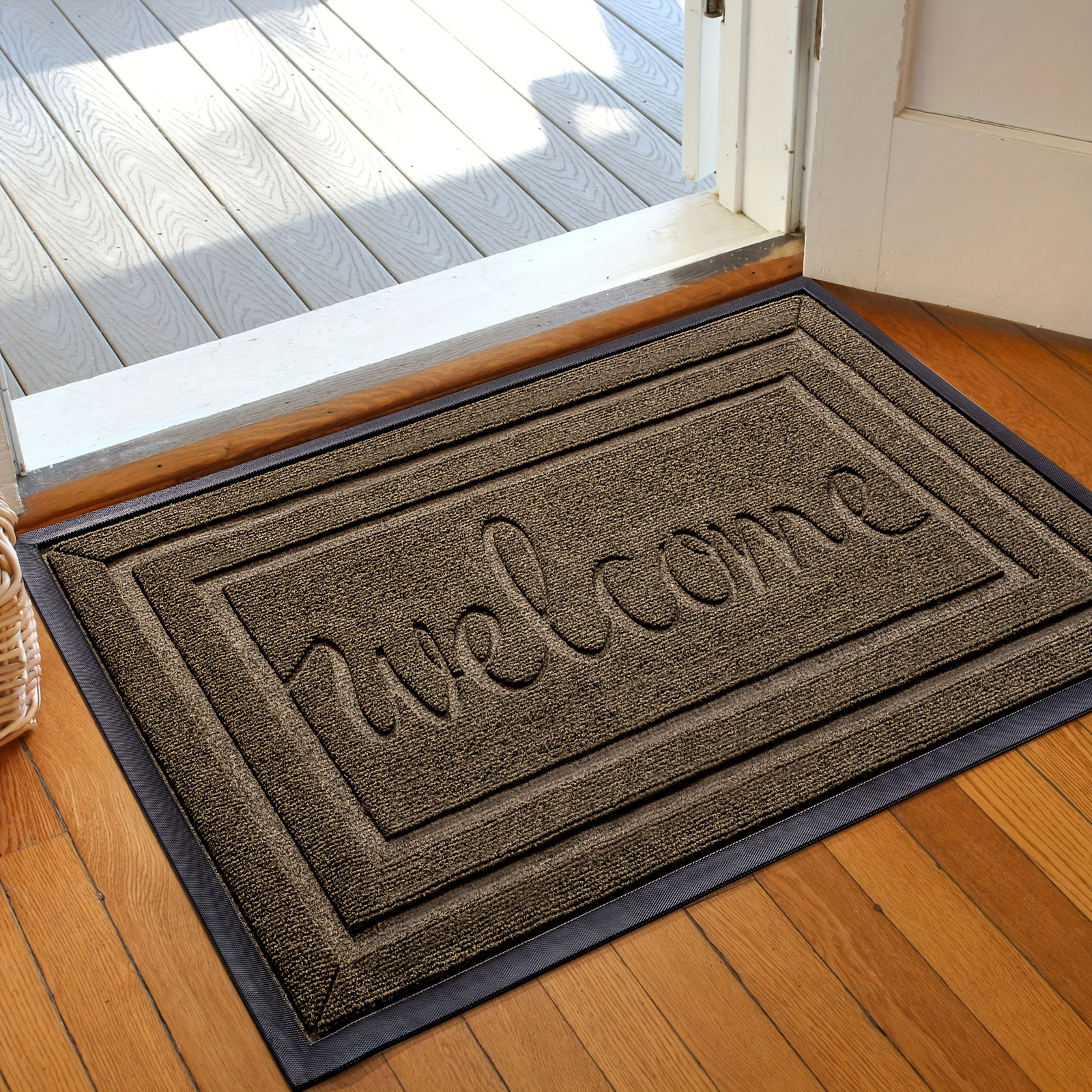 PVC Oil Painting Style Indoor Doormat, Non Slip Cuttable Entrance Rug