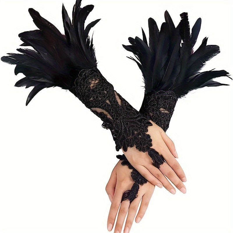 Disfraz de Halloween, guantes largos negros para mujer, estilo gótico,  vintage, cosplay, disfraces, fiesta, ópera, guantes de novia, boda