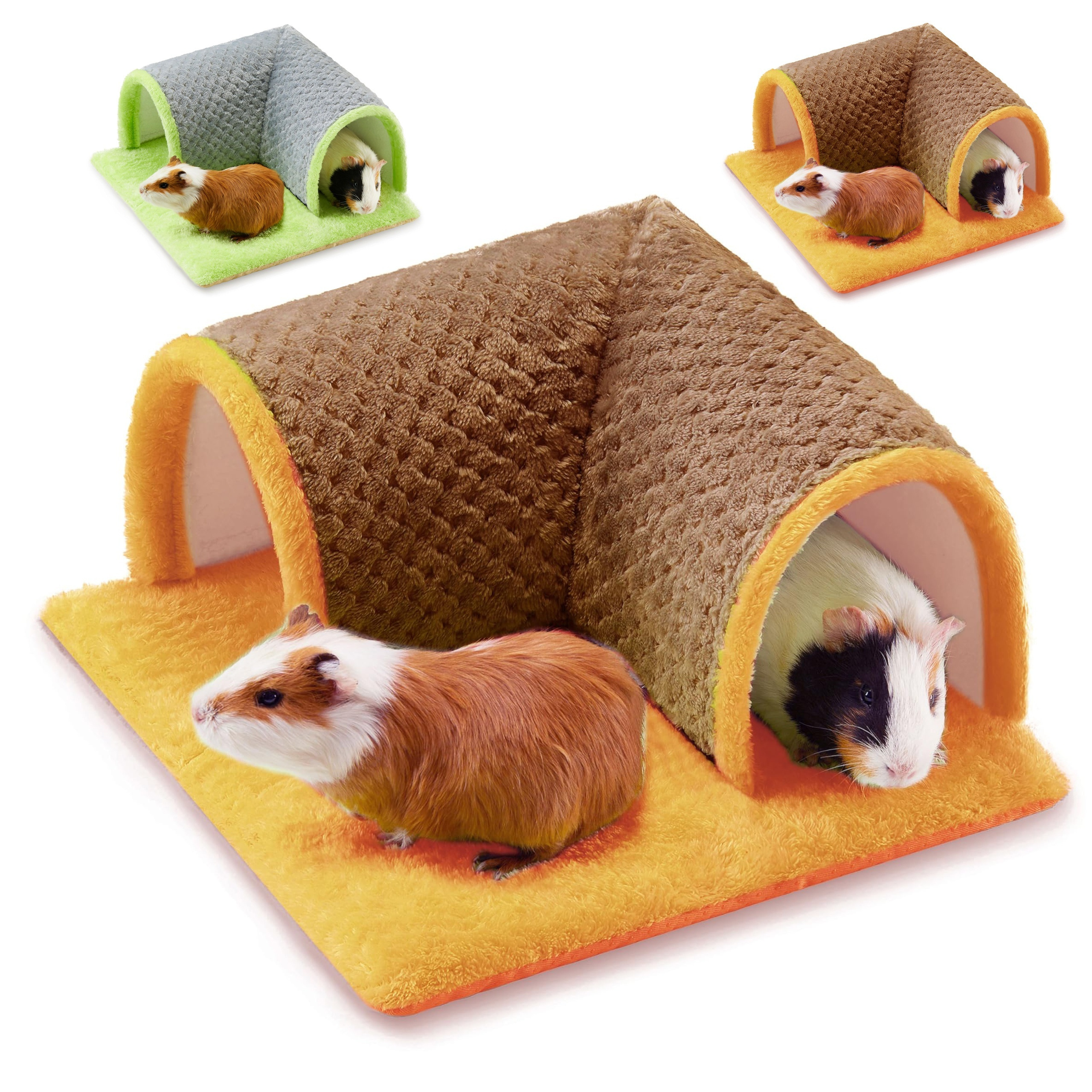 

Soft Fleece Detachable Tunnel Bed For Small Pets - Polyester Filled, Non-slip, Fits 2-3 Guinea Hamsters, Hamsters, Hedgehogs, And Small Animals