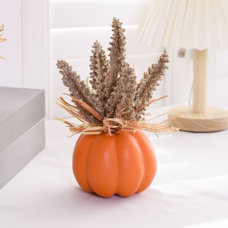 

1pc Artificial Pumpkin Decoration With Plastic Material For Thanksgiving, Harvest, And Other Holiday Home Decor - Perfect For Living Room, Windowsill, Mantel, And Tabletop Display