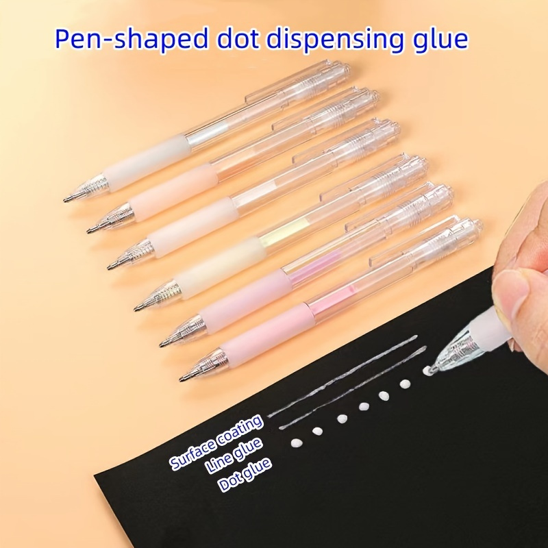 

6pcs Creative Handmade Touch Point Glue Pens, Diy Ledger Classification Quick Drying Glue Pens Light Up Your Writing!