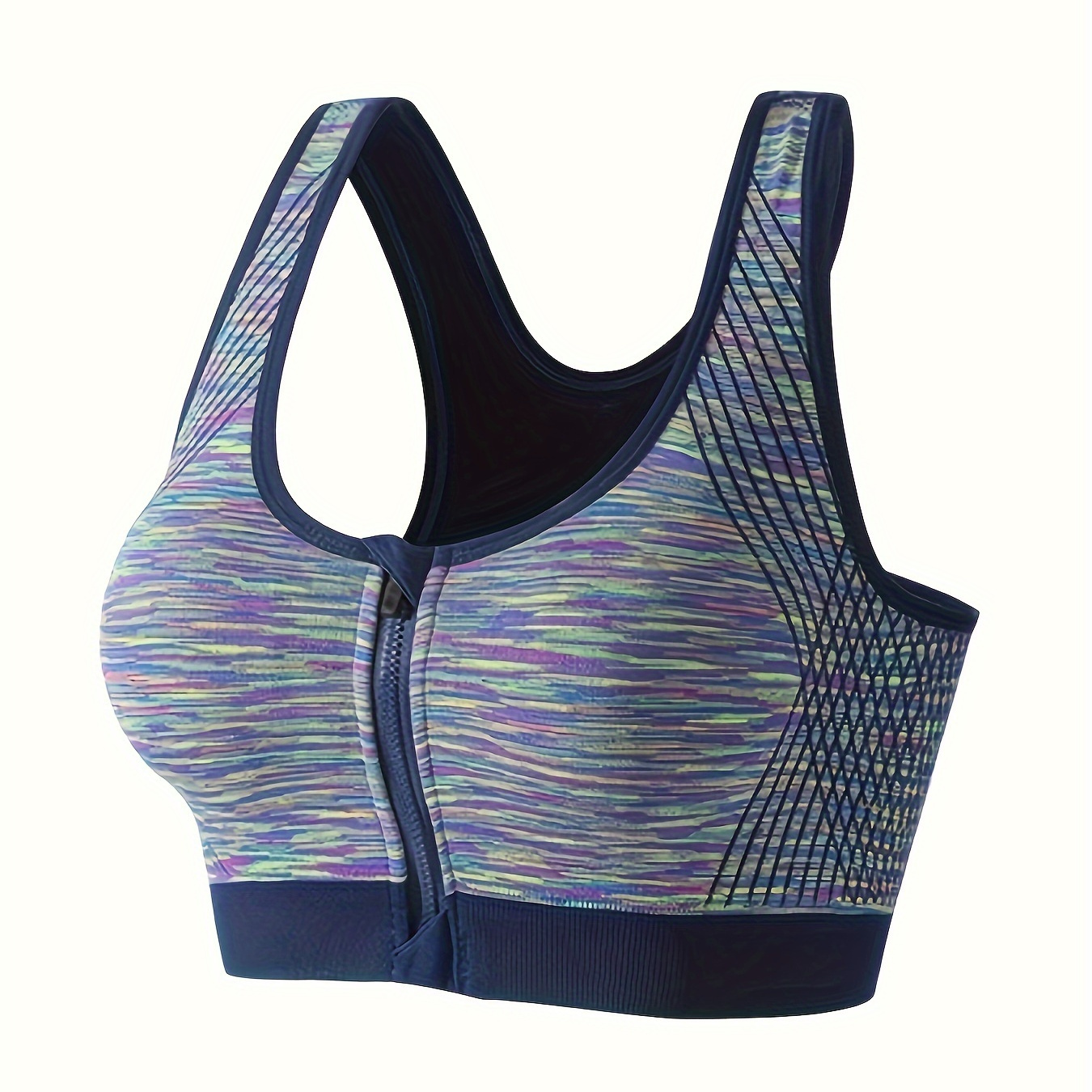  Zyxdk Zip Front Sports Bras for Women, No Rims Yoga Crop Tank,  Racerback Padded Running Vest, Plus Size 2 Pcs (Color : Purple, Size :  4X-Large) : Clothing, Shoes & Jewelry
