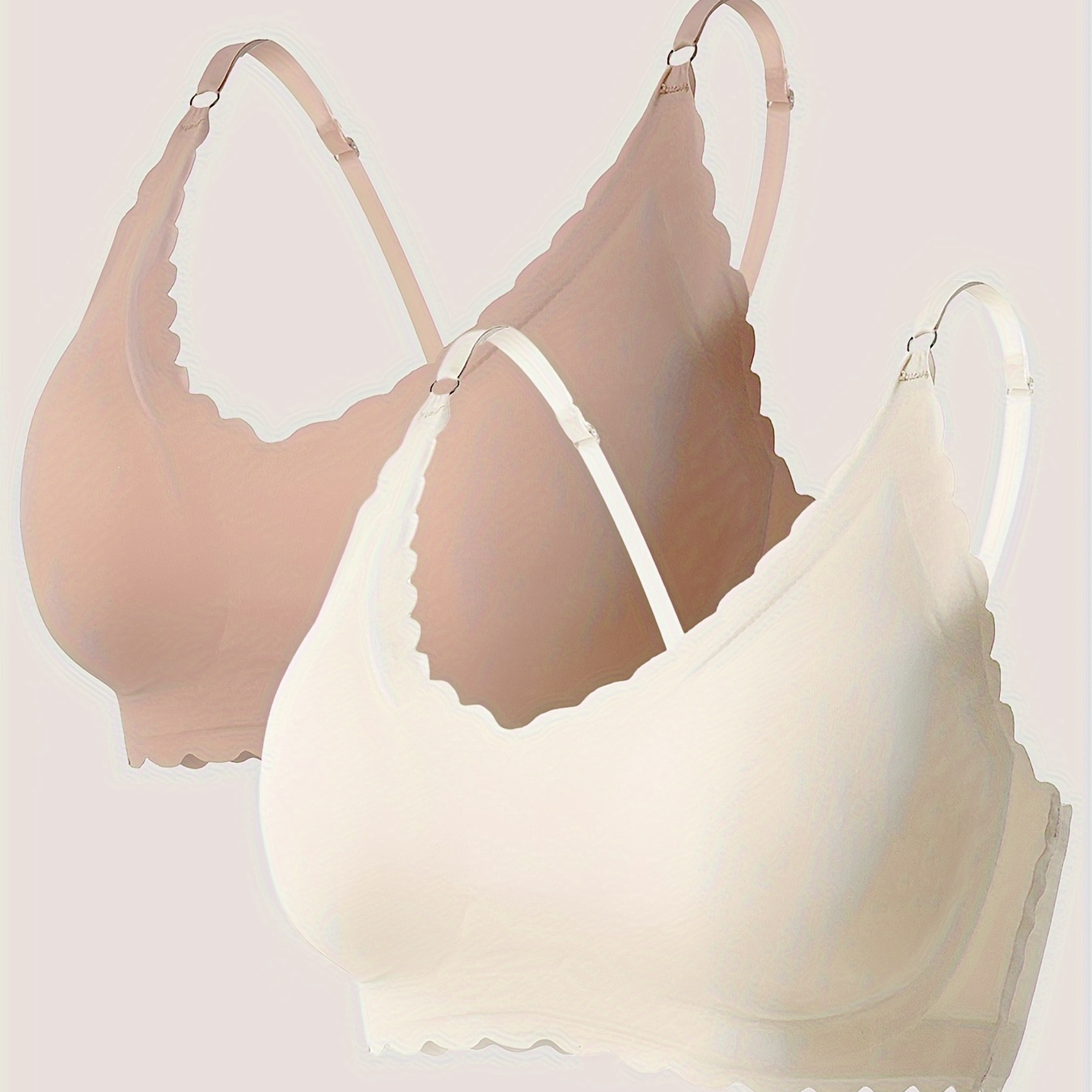 Simple Solid Seamless Bra Comfy Breathable Detachable Inner - Temu