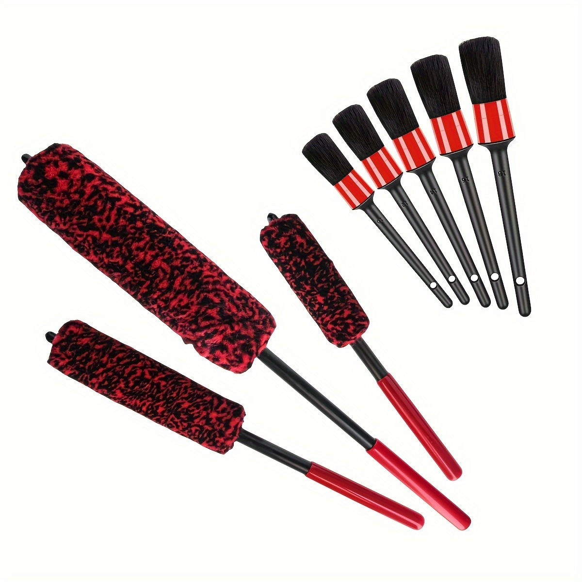 

Car Wheel Detail Brush Set: Car Cleaning Tool For Tight - Suitable For Tires, Rims, Engine , Exhaust Tips, , And More - Soft Fuzzy Material