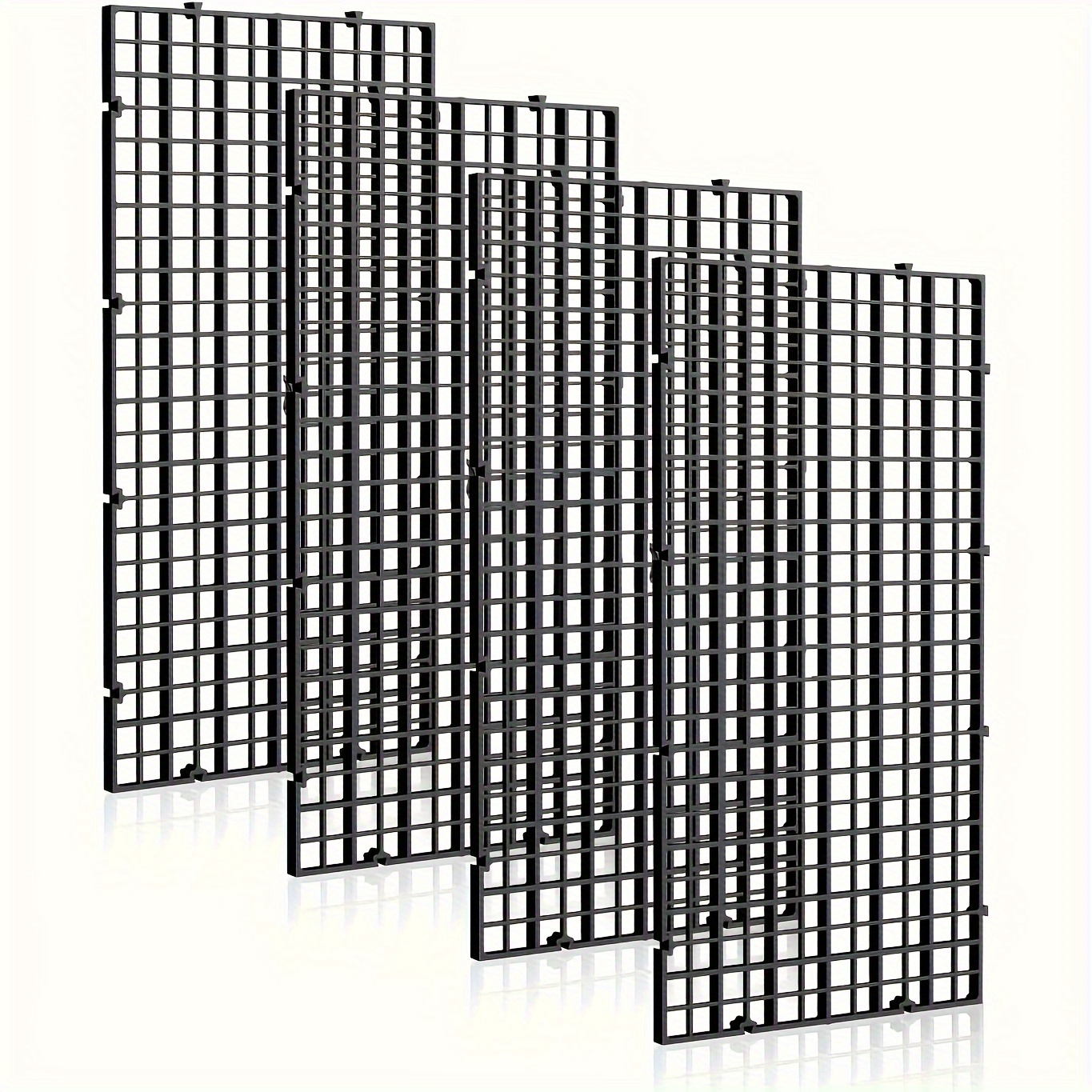 

Fish Tank Divider Set Of 4, Tpu Grid Isolation Panels, Interlocking System, Aquarium Bottom Filter Plate, Safe For Fish, Cut-to-fit, Black - Suitable For Aquarium Separation