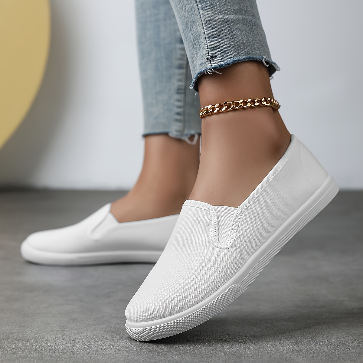 

Women's Classic Canvas Slip-on Sneakers, Breathable And Comfortable Flat Shoes, Perfect For Casual Daily Wear