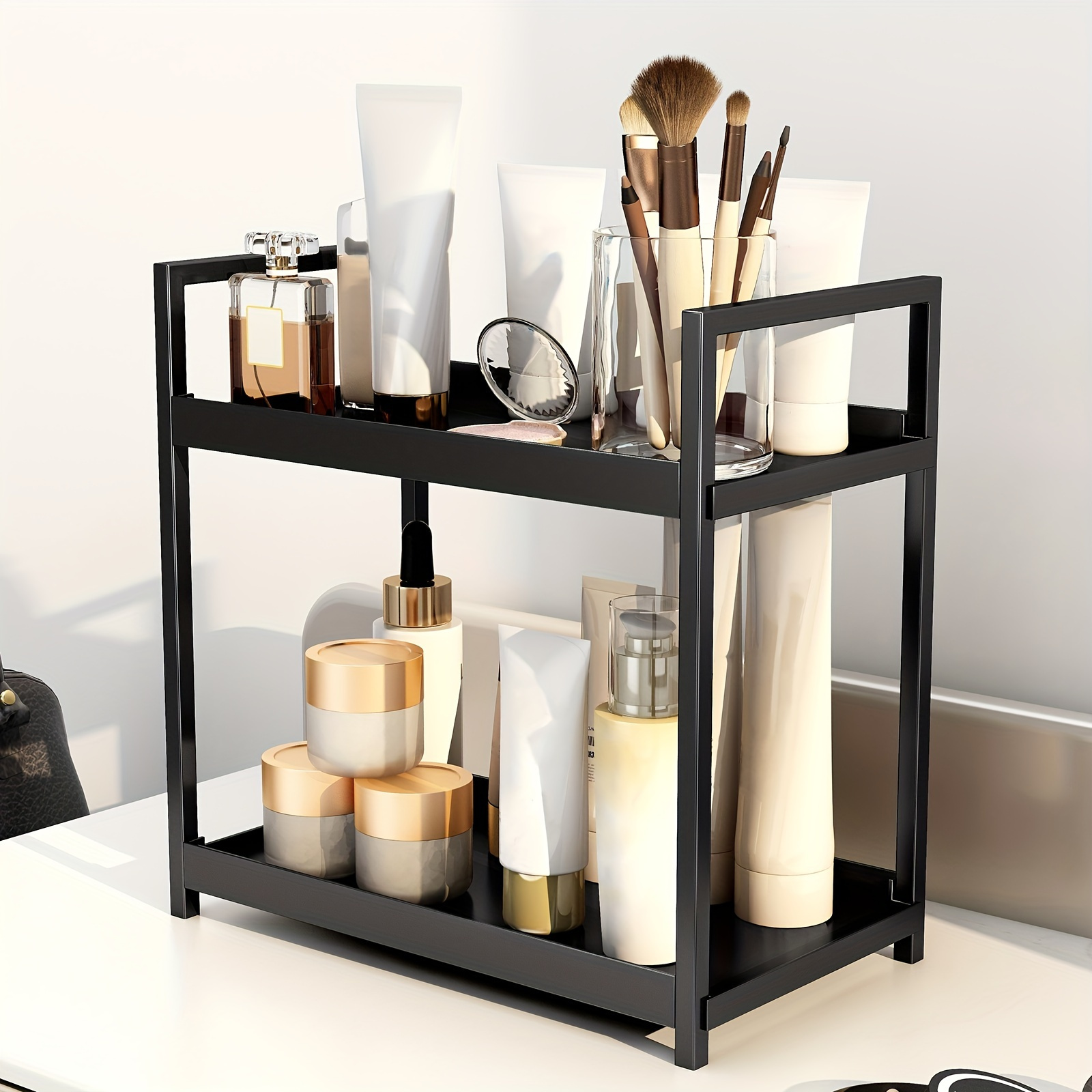 

1pc 2 Desktop , For Cosmetic Jewelry, , , Bathroom Dorm Accessories, , Countertop Organizer Racks