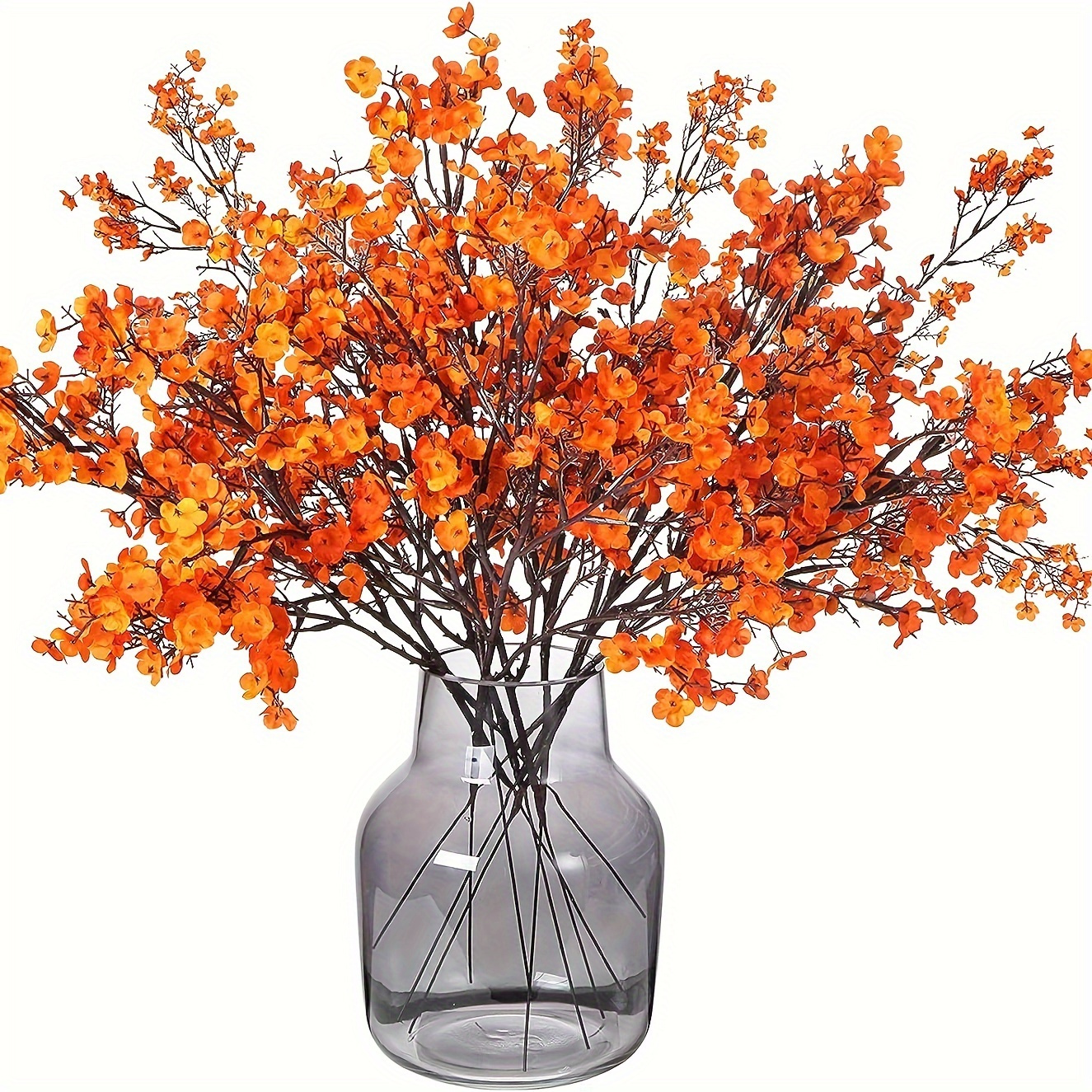 

6pcs Artificial Flowers, Artificial Gypsy Flower Bouquet For Home Kitchen Bedroom Decor, Fake Baby Breath Flowers Bulk For Holiday Wedding Christmas Party Decoration (orange)