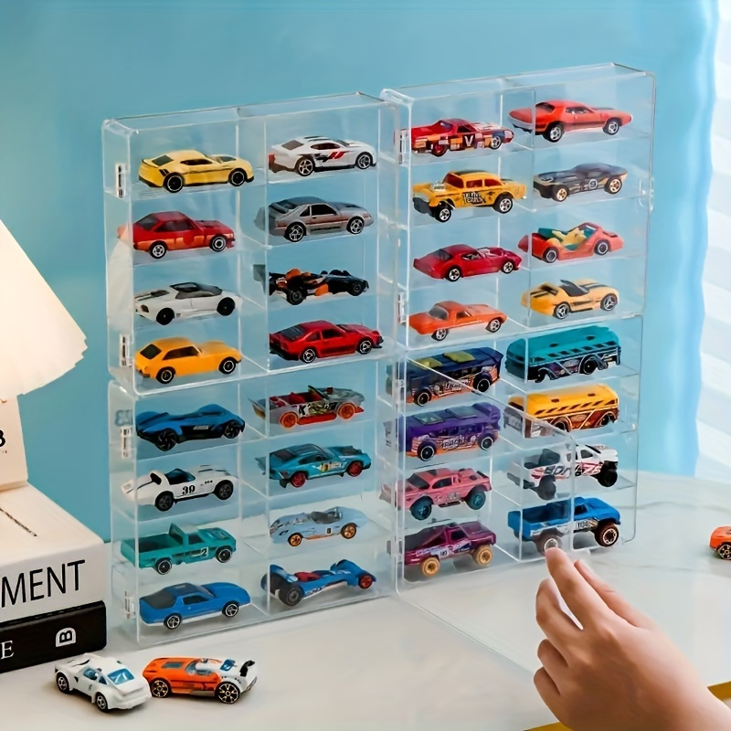 

Contemporary Acrylic Display Case For Toy Car Collection, Clear Stackable Storage Organizer For Diecast Models, Multi-compartment Showcase For Small Vehicles – Capacity For 1 Set