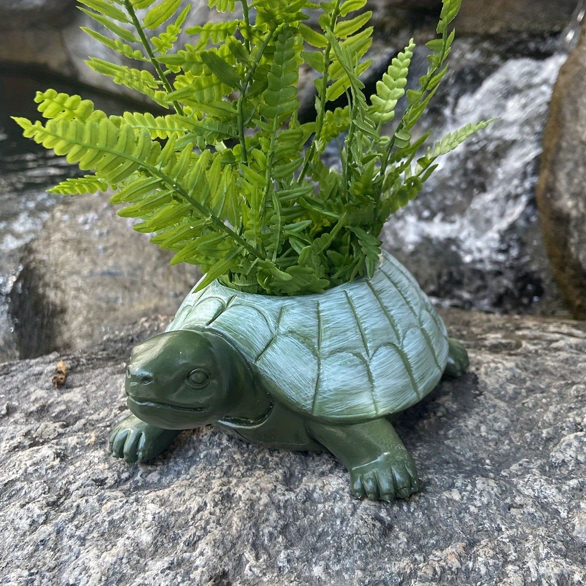 

Charming Turtle Planter Statue - Creative Resin Animal Sculpture For Outdoor Garden & Yard Decor