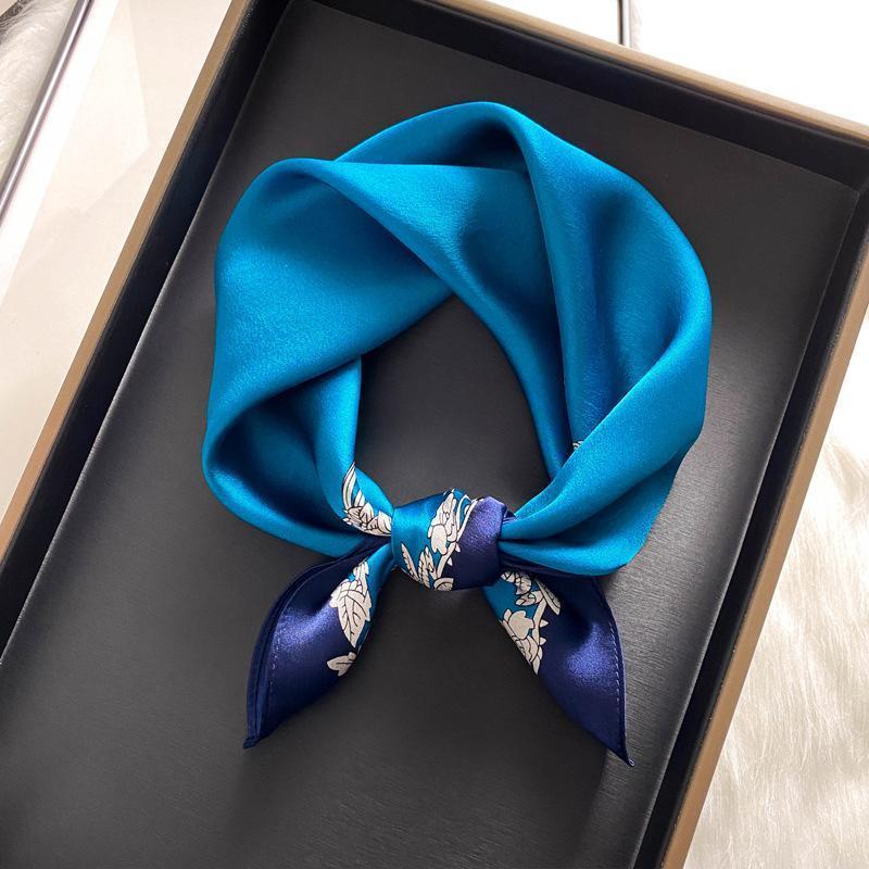 

100% Square Scarf - 20.87" Royal Scarf With Elegant Floral Pattern, , Suits And Formal Occasions, Silk Scarf