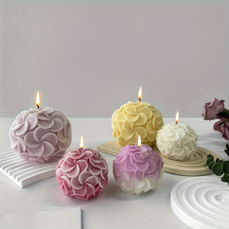 

Flower Ball Scented Candle Mold Diy Frangipani Hydrangea Hand Soap Plaster Decoration Silicone Mold