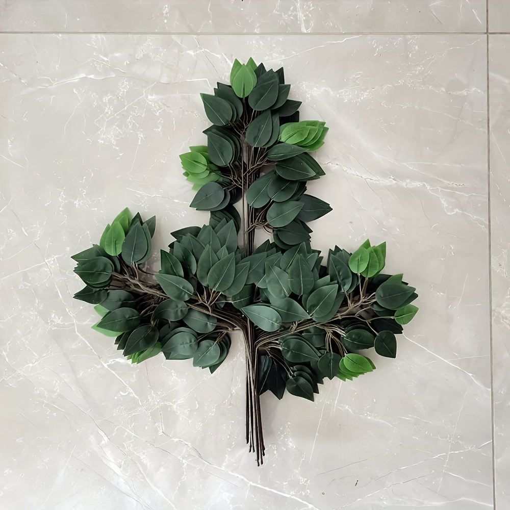 

12pcs Realistic Leaves Artificial Branches For Wedding Arch, Diy Wreath, And Home Decor - Lifelike Greenery Plant Spray For Natural Look And Long-lasting Beauty