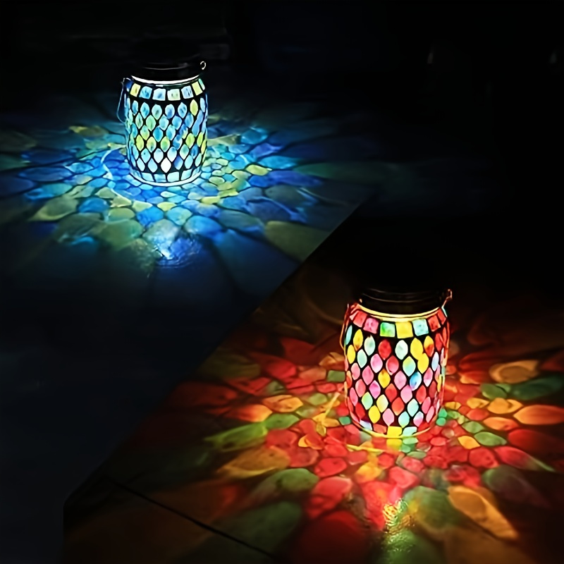 

Solar Outdoor Mosaic Lamp, Solar Outdoor Hanging Lamp, Rechargeable Table Lamp, Mosaic Night Light Garden, Patio, Party, Courtyard, Outdoor/indoor Decorative Table Lamp