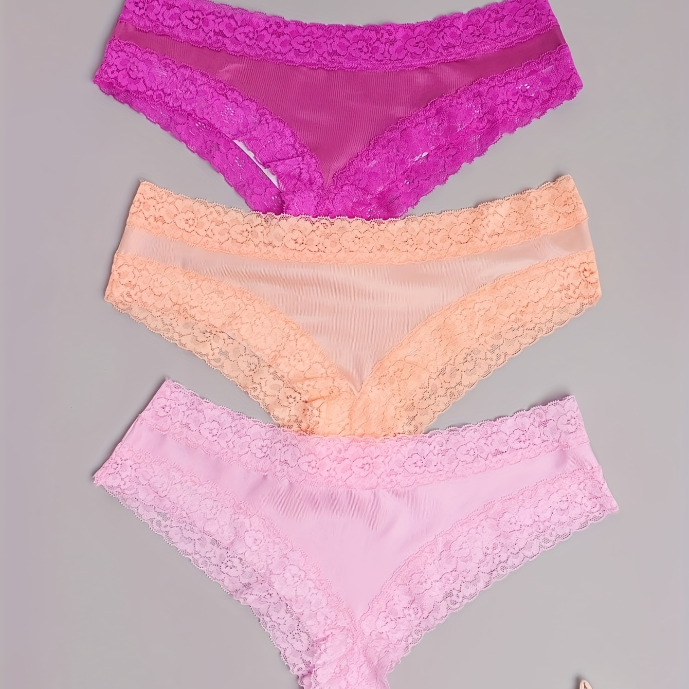  ZBORH Women's Sexy Lace Cheeky Thong Underwear Nylon