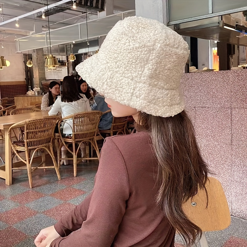 

Chapeau de Pêcheur Teddy Uni, Chapeau de Seau Chaud Et Polyvalent En Peluche Coupe-vent Pour Une Utilisation Quotidienne