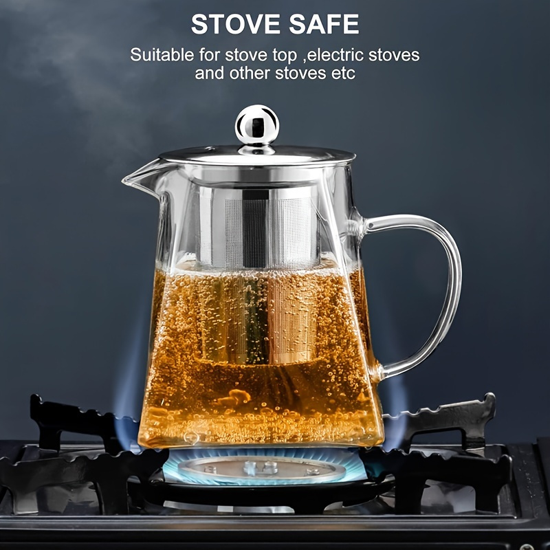 Glass Teapot Stove Top Microwave Safe Glass Borosilicate - Temu