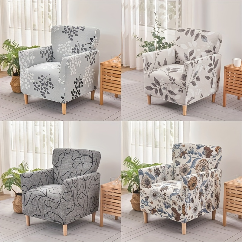 

1pc Stretch Armchair Cover, Printed Armchair Slipcover, Armchair Protective Cover, Suitable For Bedroom, Office, Living Room, Home Decor