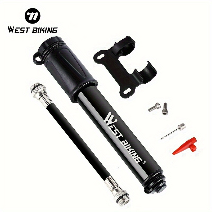 

West Biking Portable Mini Bike Pump - 100psi High-pressure Air Inflator For Schrader & Presta Valves, Durable High-index Plastic