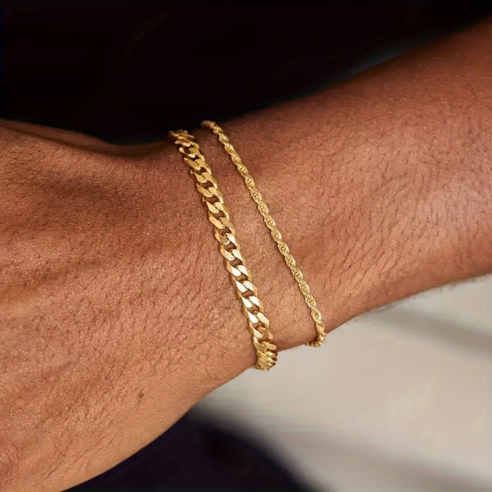 

2pcs Men's Bracelets, Rope Chain Bracelets, Jewelry Gifts