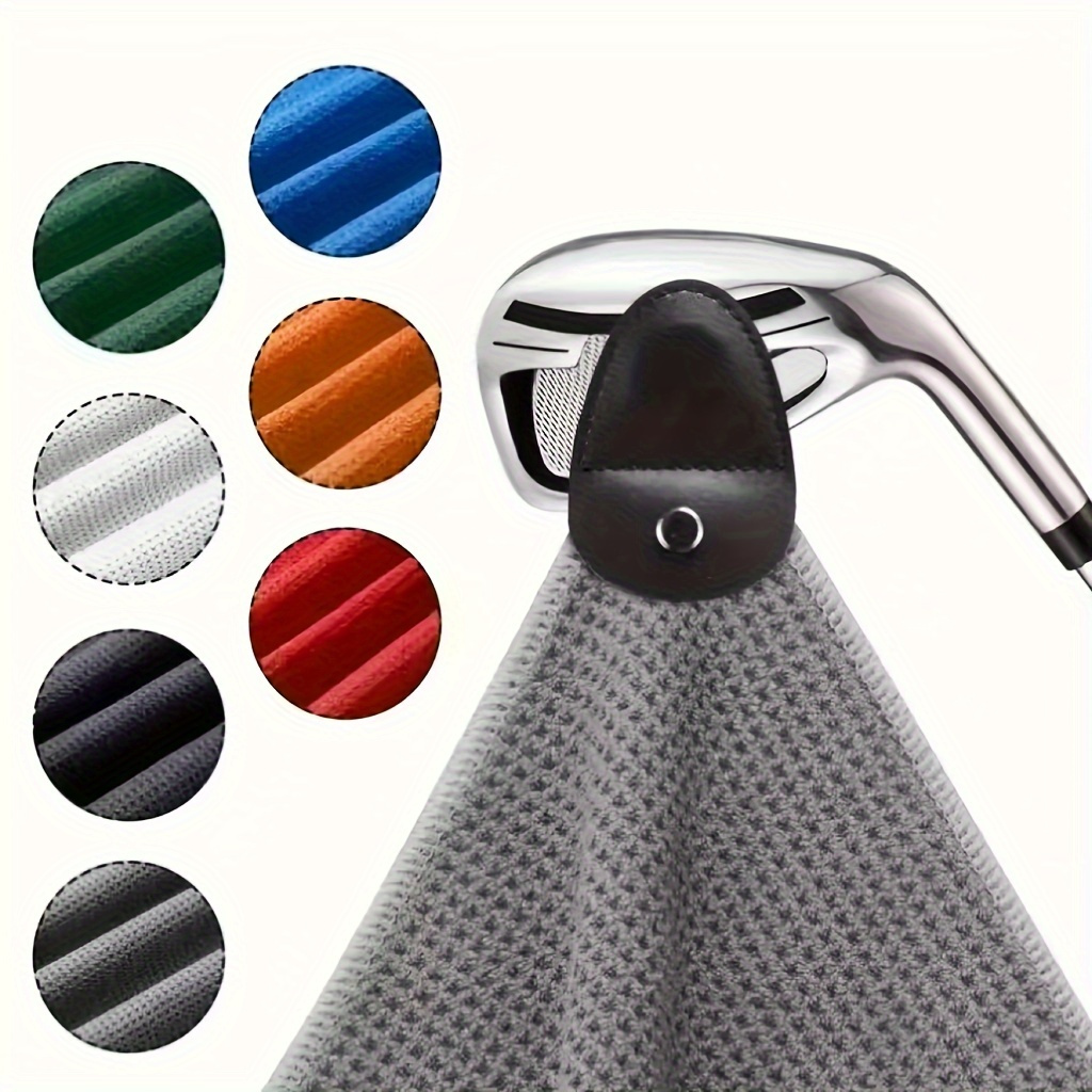 

1pc Quick-dry Microfiber Golf Towel With Strong Magnet, Machine Washable, Woven Polyester 80%, Polyamide 20% For Golf Carts And Clubs