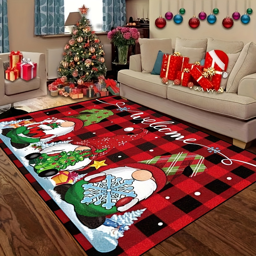 Christmas Faceless Gnome Kitchen Rug Non slip Polyester Rugs - Temu