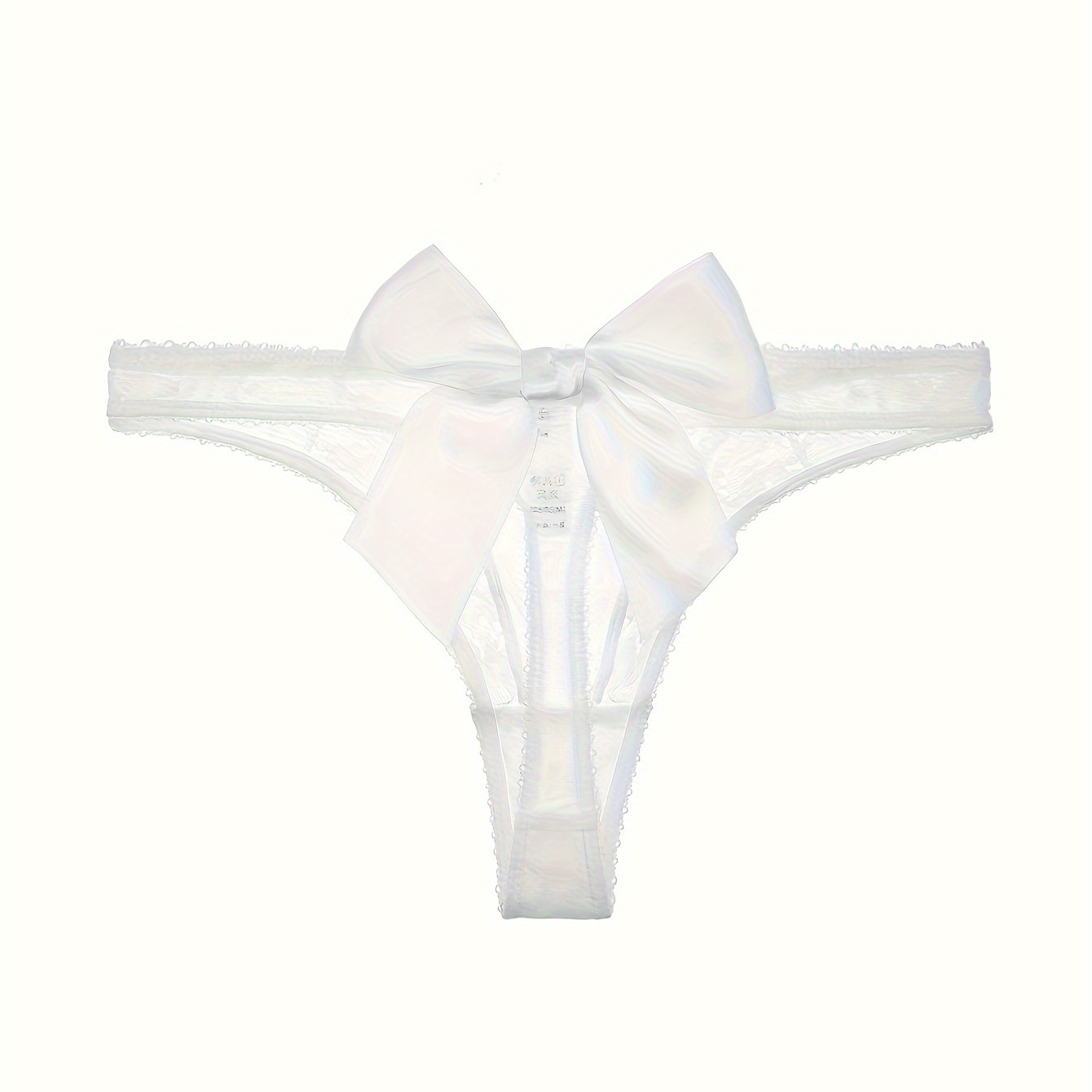 

Floral Lace Transparent Panties, Breathable Mesh Bow Thong, Women's Lingerie & Underwear