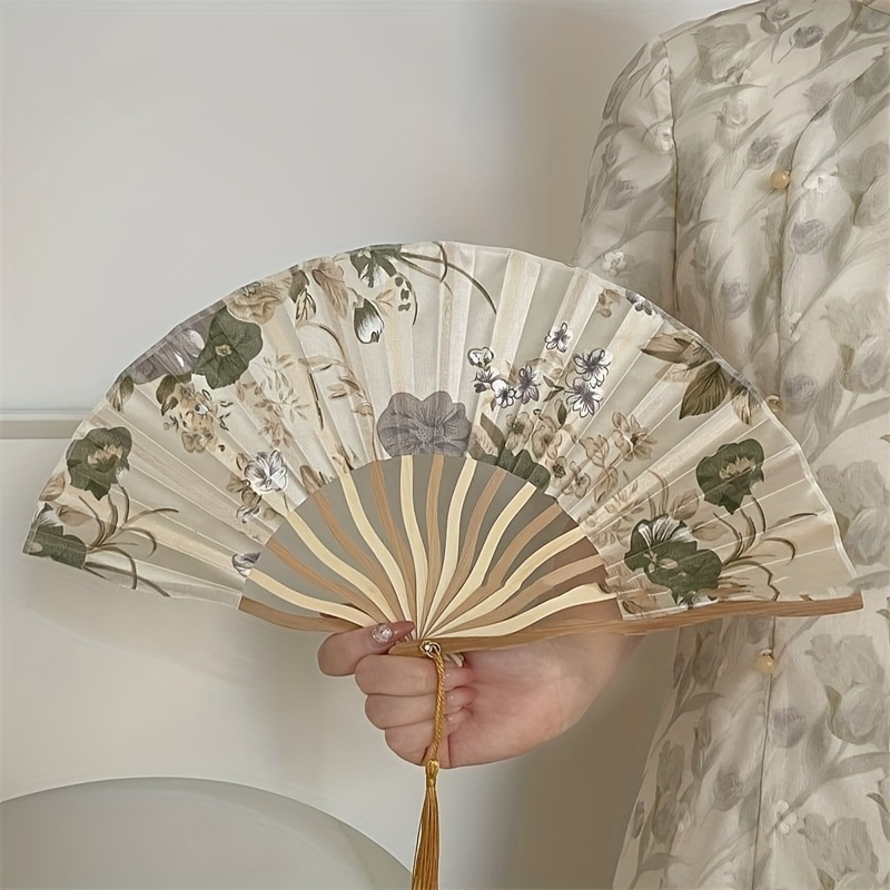 

1pc Chinese Style Ink Painting Folding Small Fan, Summer Ancient Style Fan, Ancient Clothing Hanfu Carry Shell Folding Fan, Party Performance Photo Props, Wedding Gift, Mother's Day Spring Season Gift