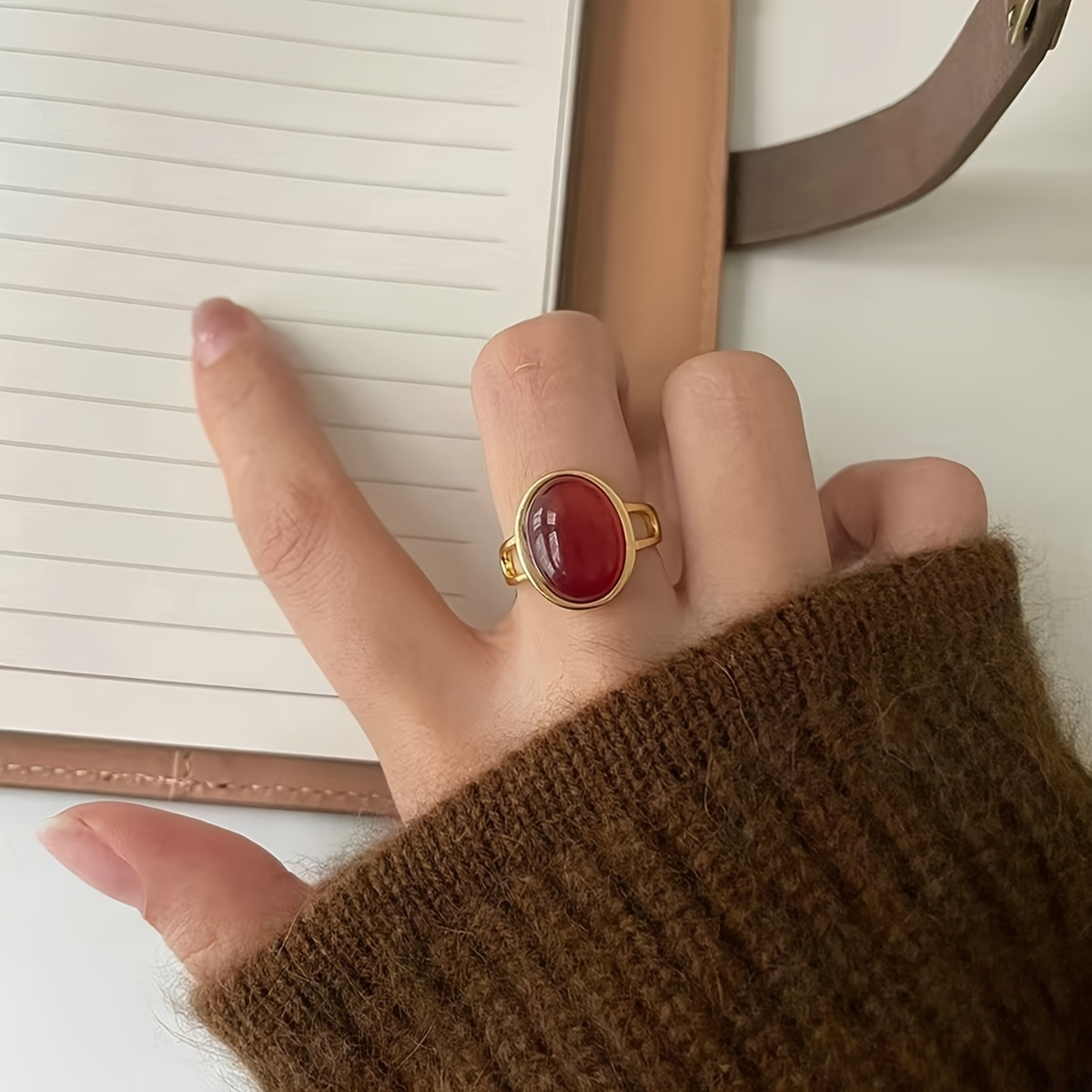 

Bague en d' Française Élégante Verre - Ajustable, Parfaite & les Fêtes, Cadeau de -