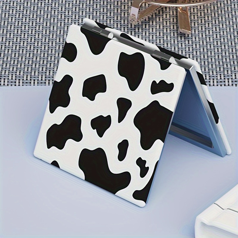 

Cow Pattern Makeup Double Folding Size Cosmetic For Use