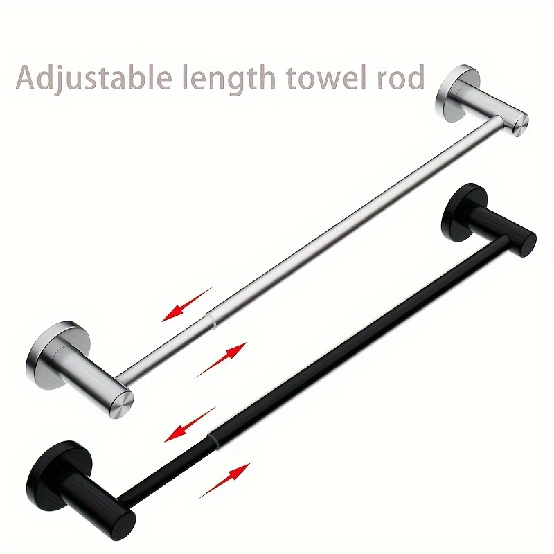 

Adjustable Bathroom Single Towel Rack From 15.7 To 25.6 Inches, Sus304 Stainless Steel Towel Rack, Towel Bar, Versatile, Wall-mounted Hotel-style Towel Rack With Screws, , 1pc