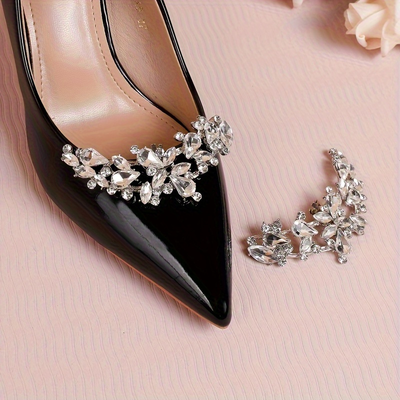 

1pair Princess Style Rhinestone Metal Detachable Shoe Clips Shoe Buckles For High Heels Decoration, Diy Accessories