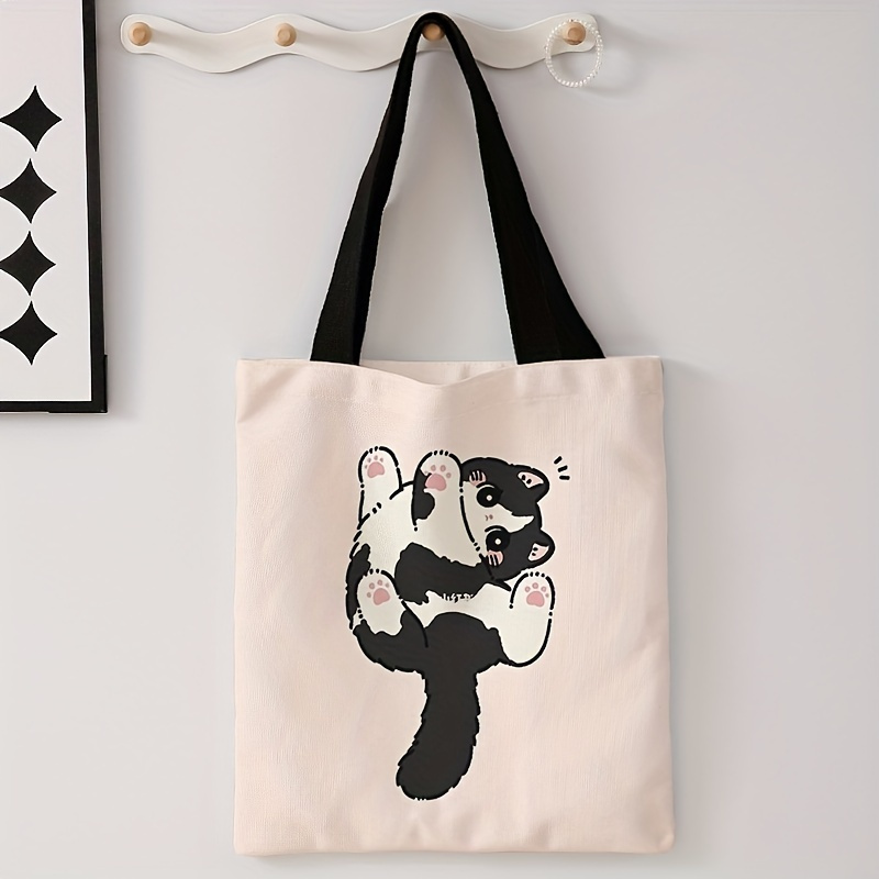 

Cat Pattern Printed Handbag, Leisure Travel Beach Bag, Large Capacity Shoulder Shopping Bag