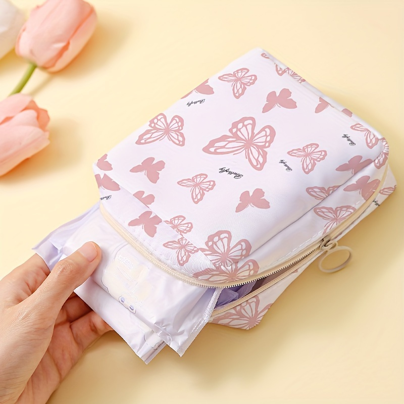 

1- Pattern Portable Sanitary Organizer , Polyester Cosmetic Bag