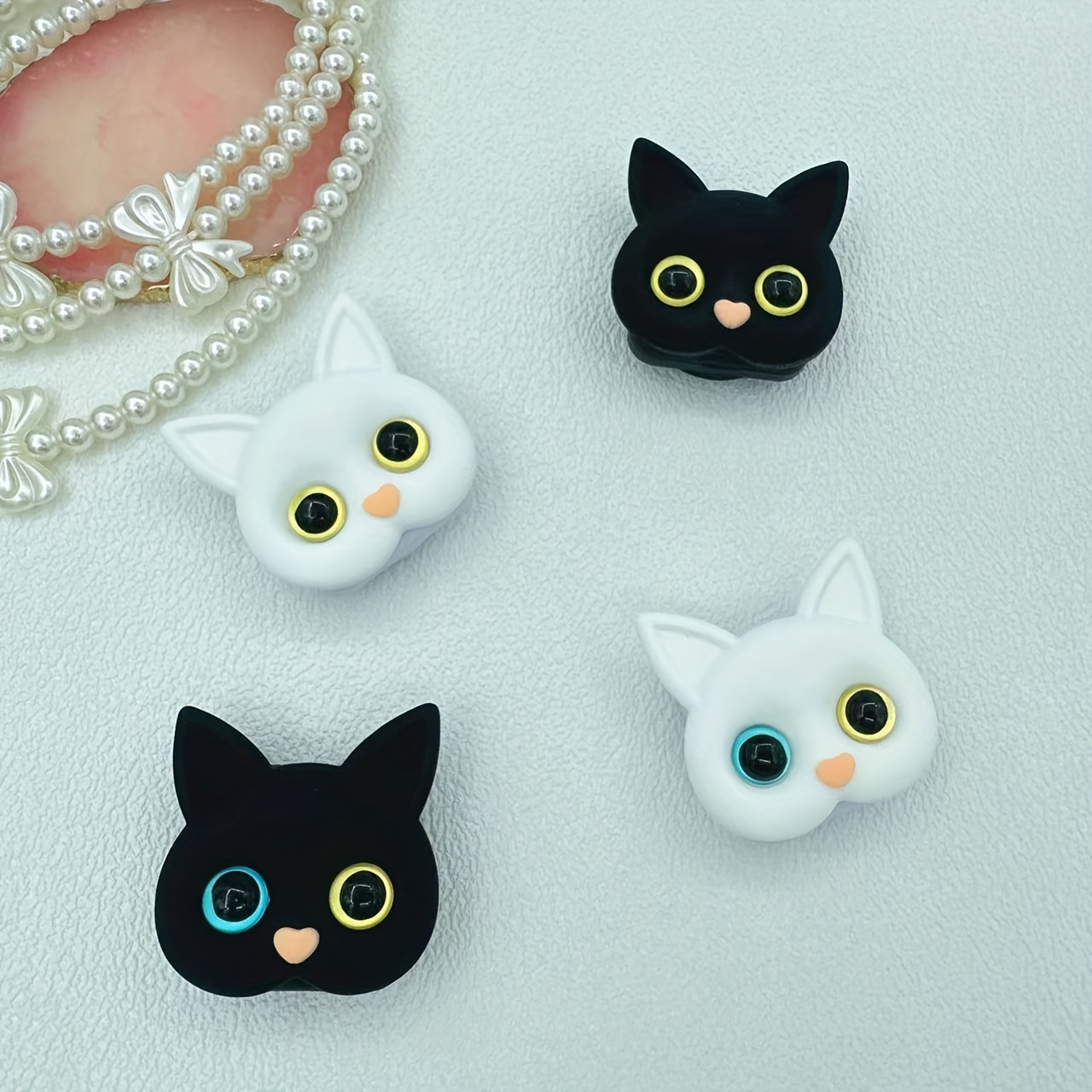 

3d Cartoon Cat Phone Grip With Mirror Finger Ring Holder Grip