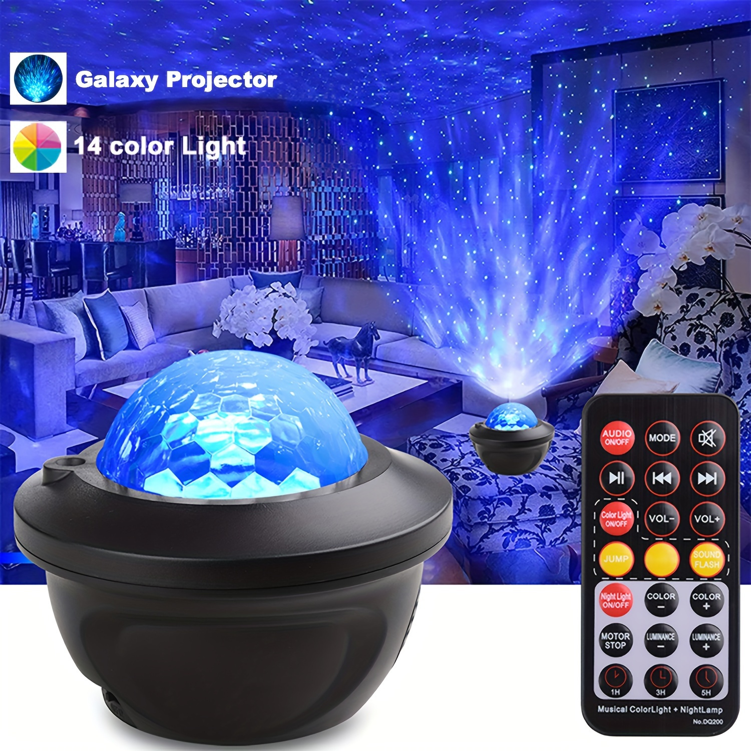 

1pc Galaxy Projector, Night Light Projector, 14 Color Led Starry Sky Night Light For Tv Backlight Home Bedroom Decoration