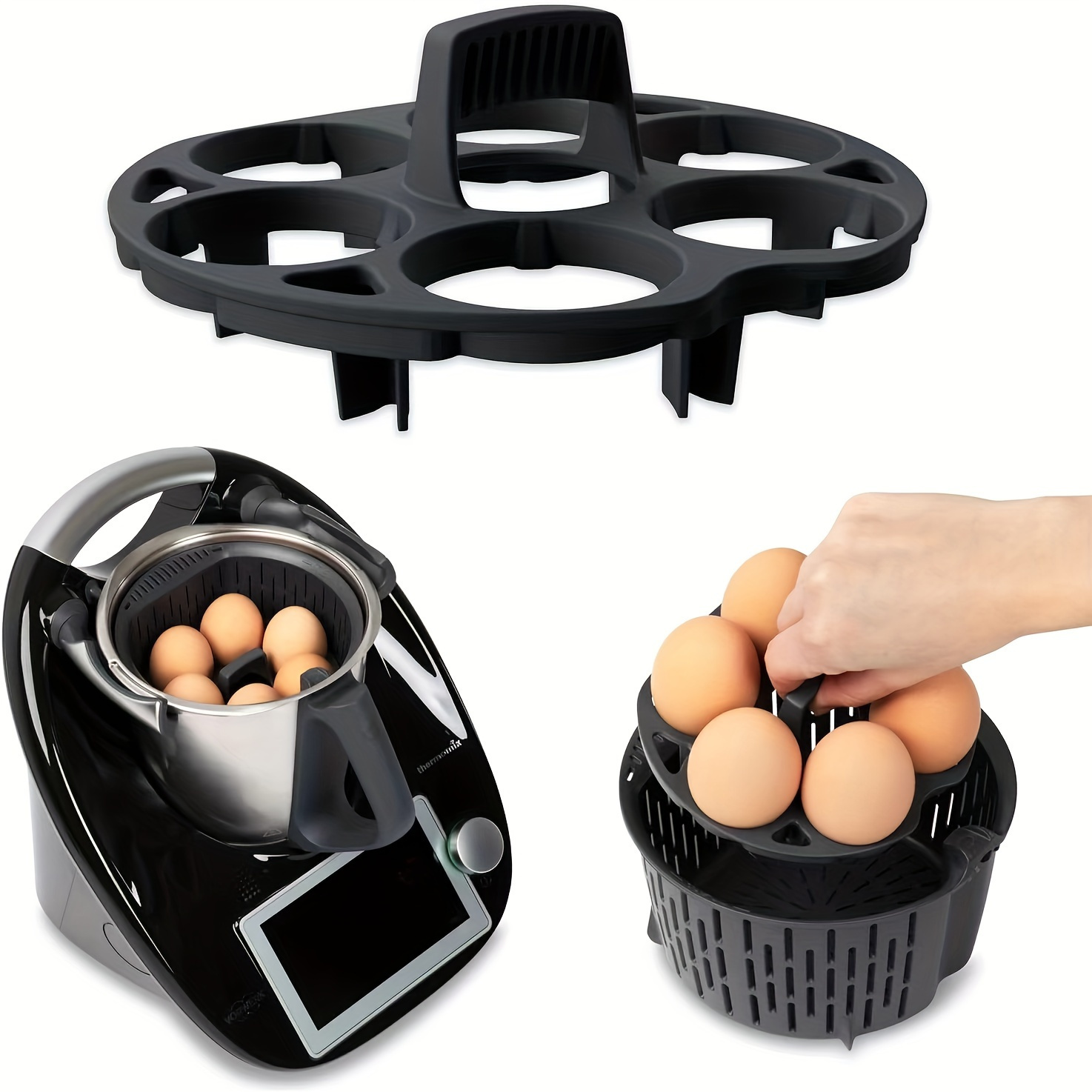 

Thermomix Egg Holder Cooking Basket - Plastic Egg Cooker Accessory For Tm31, Tm5, Tm6 Models - Practical, Easy-to-use, Safe And Secure Kitchen Tool For Steaming Eggs