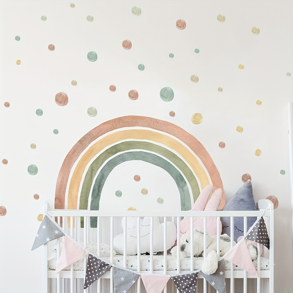 

Watercolor Rainbow Wall Decals , Self Adhesive Wall Decal Pink Wall Transfer Paper For Bedroom Decor