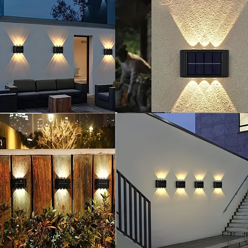 Pack] Lot de 3 éclairage extérieur en acier inoxydable UP DOWN projecteurs  muraux façades éclairage lampes en verre terrasse