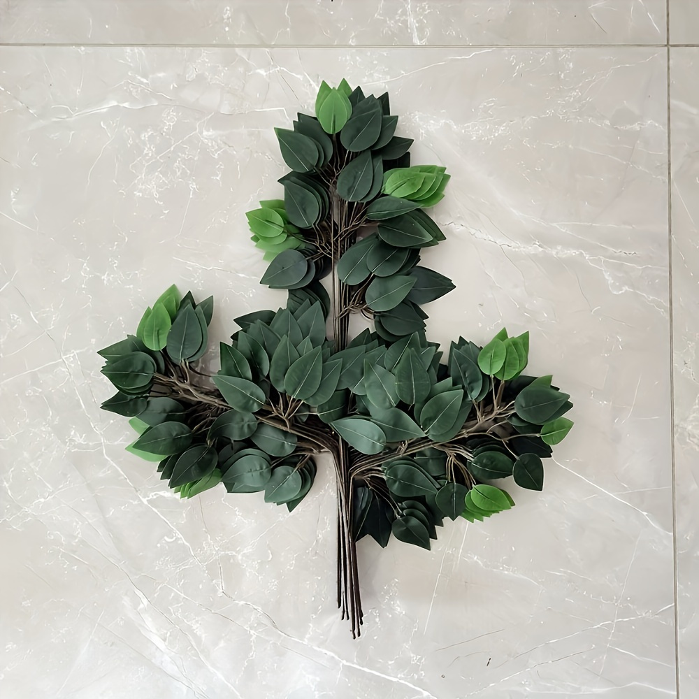 TEMU 12 Artificial Tree Leaves, White, And Colors, Uv Resistant And Waterproof For Garden Decoration