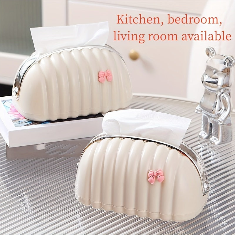 

Chic Cream-colored Round Tissue Box Holder - Living Room, Kitchen, Bedroom & Bathroom Decor